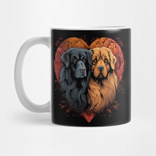 Tibetan Mastiff Couple Valentine Mug